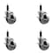 Service Caster 4'' Semi Steel Swivel 1'' Expanding Stem Caster Set with Brake, 4PK SCC-EX20S414-SSS-TLB-1-4 - alternate 1